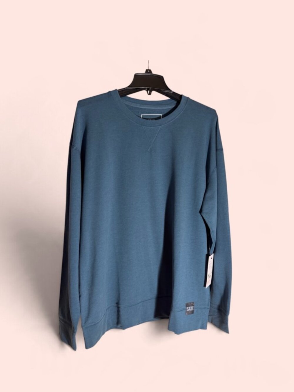 SAXX 3Six Five Crew Sweatshirt Washed Indigo Storm Sz XL